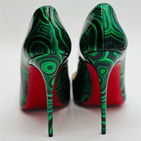 Christian Louboutin Patent Malachite So Kate 120 Black & Green Pump Size 37 1/2 - Picture 4 of 11